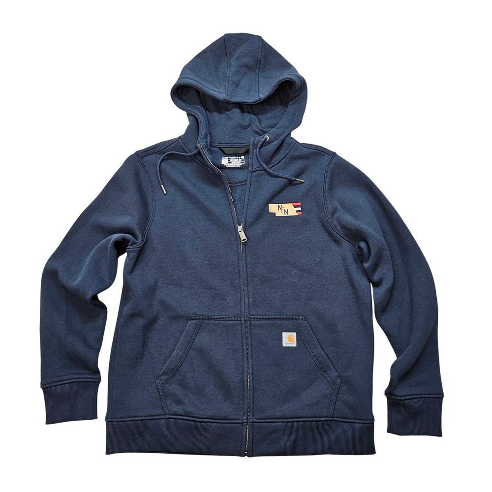 Carhartt Kids Relaxed Fit Zip Up Hoodie Navy Blue Personalized Graphic L 12-14